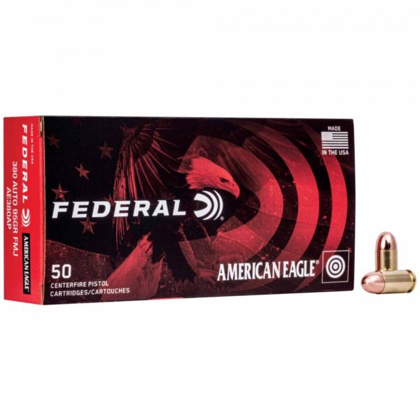 Federal, American Eagle, 380ACP, 95 Grain, FMJ (50 Rounds)