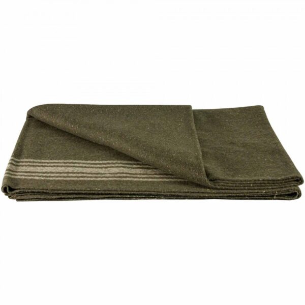 Khaki Striped Wool Blanket