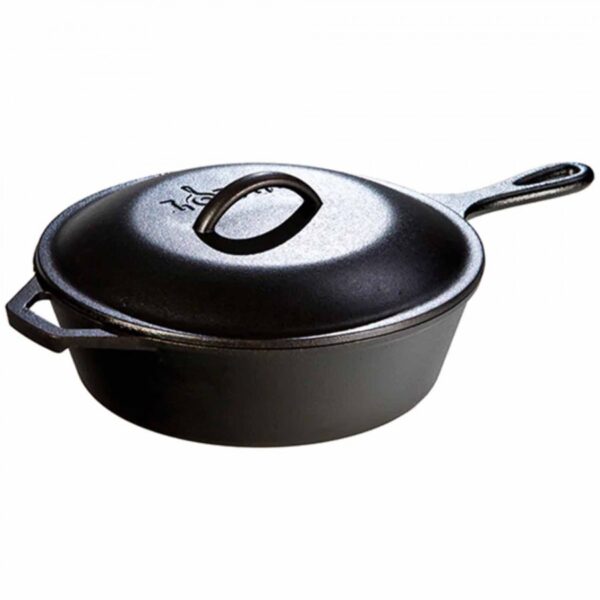 Lodge Cast Iron Covered Deep Skillet 12" 5 Qt