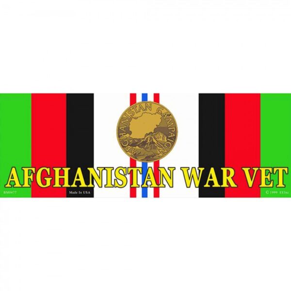 Afghan War Service Ribbon & Medal Vet Sticker