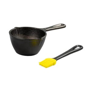 Lodge Cast Iron/Silicone Pot and Brush Black