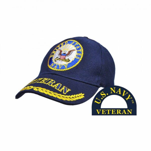 Eagle Emblems USN Veteran Wreath Cap