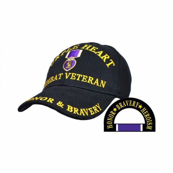 Eagle Emblems Purple Heart Combat Veteran Cap