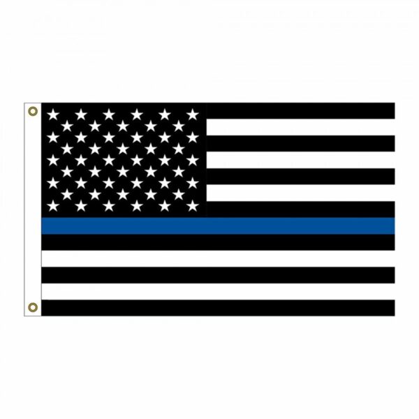 Eagle Emblems Police Blue Line Flag 3X5