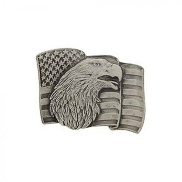 Pin - USA,Flag with Eagle - Pewter (15/16")