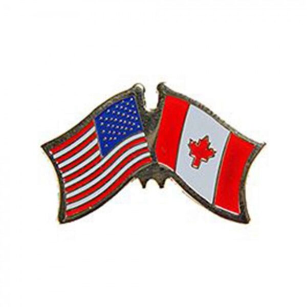 Pin - USA/Canada Crossed Flags (1-1/8")