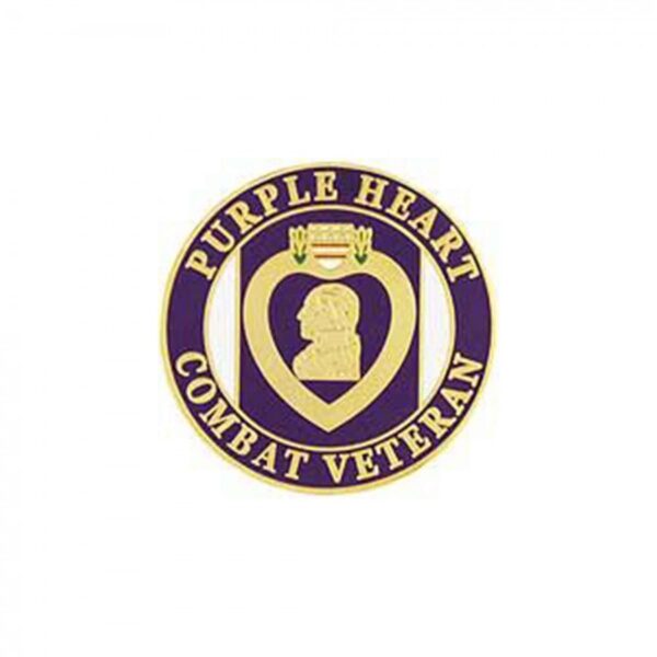 Pin - Purple Heart, Combat Veteran (1")