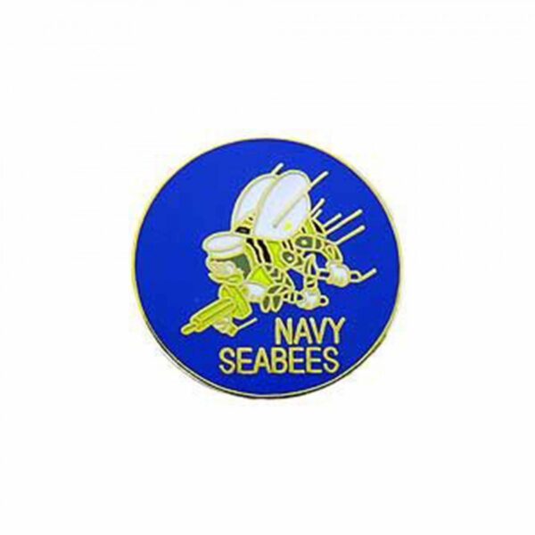 Pin - USN, Seabees (1" Round)