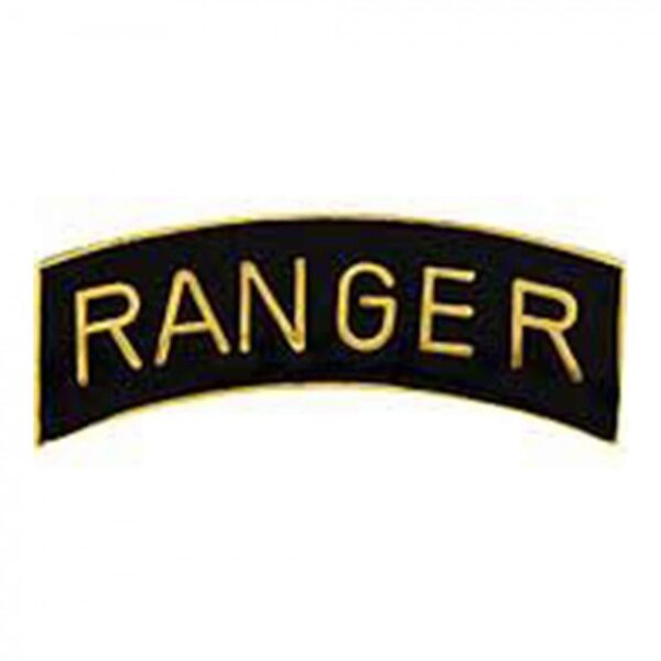 Pin - Army, Ranger Tab - Gold/Black (2")