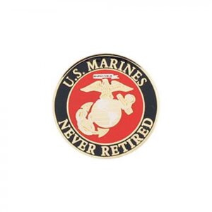 Pin - USMC, Logo, Never Retired (1-1/8")