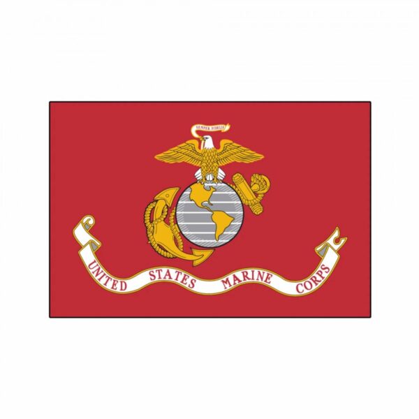 USMC Embroidered Double Sided Flag - 3x5 (300D)